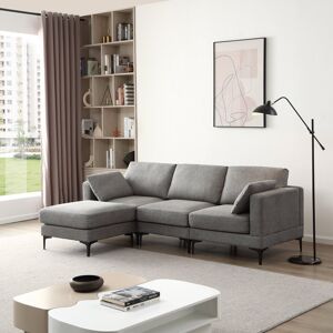 Wade Logan Mardig Reversible Modular Corner Sofa Deep Grey 81cm H X 236cm W X 151.9cm D Wade Logan Mardig Reversible Modular Corner Sofa Deep Grey 81cm H X 236cm W X 151.9cm D