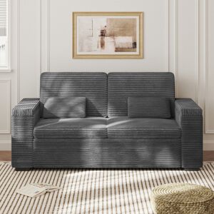 17 Stories Modern 180cm 2-seater corduroy sofa with two-arm storage enhances your living space Grey 84cm H X 180cm W X 74cm D 17 Stories Modern 180cm 2-seater corduroy sofa with two-arm storage enhances your living space Grey 84cm H X 180cm W X 74cm D