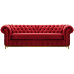 Marlow Home Co. Fritch 3 Seater Chesterfield Sofa Red/Oak 78cm H x 244cm W x 92cm D Marlow Home Co. Fritch 3 Seater Chesterfield Sofa Red/Oak 78cm H x 244cm W x 92cm D