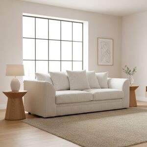 Ebern Designs 3 Seater Jumbo Cord Sofa – Small Back Sectional With Fixed Cushions & Deep Seating For Living Room Comfort Cream 90cm H X 190cm W X 60cm D Ebern Designs 3 Seater Jumbo Cord Sofa – Small Back Sectional With Fixed Cushions & Deep Seating For Living Room Comfort Cream 90cm H X 190cm W X 60cm D