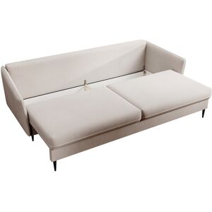 Canora Grey Almonor 221Cm Velvet Round Arm Sofa Bed Beige 90cm H X 221cm W X 100cm D Canora Grey Almonor 221Cm Velvet Round Arm Sofa Bed Beige 90cm H X 221cm W X 100cm D
