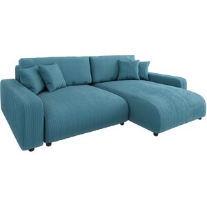 17 Stories Emma Sleeper Corner Sofa Chaise Bed with Storage Cord Fabric Turquoise 78cm H X 234cm W X 170cm D 17 Stories Emma Sleeper Corner Sofa Chaise Bed with Storage Cord Fabric Turquoise 78cm H X 234cm W X 170cm D