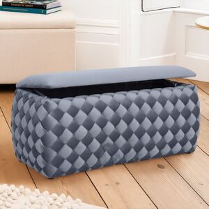 Fairmont Park Plumeo Large Velvet Storage Ottoman Grey 45cm H X 97cm W X 43cm D Fairmont Park Plumeo Large Velvet Storage Ottoman Grey 45cm H X 97cm W X 43cm D