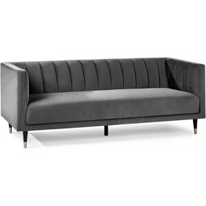 Fairmont Park Wylo 205Cm Velvet Square Arm Sofa Grey 75cm H X 205cm W X 86cm D Fairmont Park Wylo 205Cm Velvet Square Arm Sofa Grey 75cm H X 205cm W X 86cm D