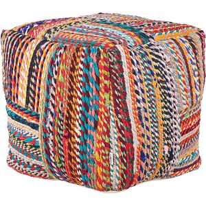 Latitude Vive Atanase 40Cm Square Striped Pouffe Ottoman Multicolor 40cm H X 40cm W X 40cm D Latitude Vive Atanase 40Cm Square Striped Pouffe Ottoman Multicolor 40cm H X 40cm W X 40cm D