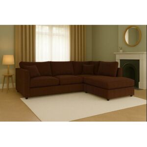 17 Stories Jumbo Cord Right Hand Upholstered Corner Sectional High Back Cushion with Foot Stool Brown 90cm H X 212cm W X 167cm D 17 Stories Jumbo Cord Right Hand Upholstered Corner Sectional High Back Cushion with Foot Stool Brown 90cm H X 212cm W X 167cm D