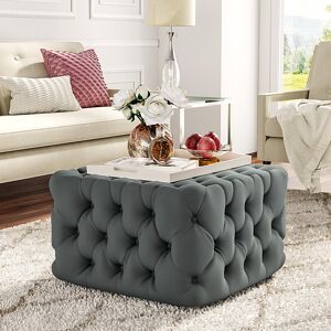 Lark Manor Aya 62Cm Velvet Tufted Square Cocktail Ottoman Grey 40cm H X 62cm W X 62cm D Lark Manor Aya 62Cm Velvet Tufted Square Cocktail Ottoman Grey 40cm H X 62cm W X 62cm D