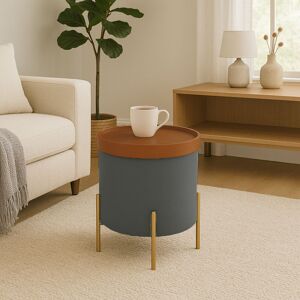 Fairmont Park Connell 43Cm Wide Round Footstool Ottoman Dark Grey 45cm H X 43cm W X 43cm D Fairmont Park Connell 43Cm Wide Round Footstool Ottoman Dark Grey 45cm H X 43cm W X 43cm D