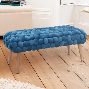 Fairmont Park Aciel Bubbly Velvet Large Footstool Blue 45cm H X 97cm W X 43cm D Fairmont Park Aciel Bubbly Velvet Large Footstool Blue 45cm H X 97cm W X 43cm D