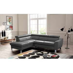 Latitude Run Aribel Faux Leather Corner Sectional with Sleeping Function and Storage Box with Adjustable Headrests Dark Grey 91cm H X 245cm W X 208cm D Latitude Run Aribel Faux Leather Corner Sectional with Sleeping Function and Storage Box with Adjustable Headrests Dark Grey 91cm H X 245cm W X 208cm D