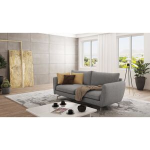 Zipcode Design Modern Sofa 3 Seater Sharece with Silver Metal Legs Grey 87cm H X 203cm W X 92cm D Zipcode Design Modern Sofa 3 Seater Sharece with Silver Metal Legs Grey 87cm H X 203cm W X 92cm D