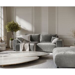 Brayden Studio Corner Sofa with square arms Dark Beige Chenille 79cm H X 237cm W X 144cm D Brayden Studio Corner Sofa with square arms Dark Beige Chenille 79cm H X 237cm W X 144cm D