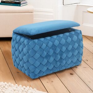 Fairmont Park Adamarie Velvet Storage Ottoman - Cream Blue 45cm H X 65cm W X 43cm D Fairmont Park Adamarie Velvet Storage Ottoman - Cream Blue 45cm H X 65cm W X 43cm D