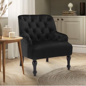 Marlow Home Co. Edgeley Velvet Tufted Armchair Black 85cm H X 70cm W X 77cm D Marlow Home Co. Edgeley Velvet Tufted Armchair Black 85cm H X 70cm W X 77cm D
