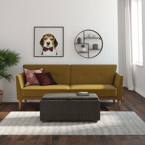 Corrigan Studio Mirrabooka 3 Seater Clic Clac Sofa Mustard Yellow 82.6cm H X 204.5cm W X 85.1cm D Corrigan Studio Mirrabooka 3 Seater Clic Clac Sofa Mustard Yellow 82.6cm H X 204.5cm W X 85.1cm D