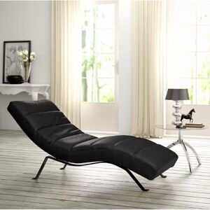 Latitude Run Crosby Upholstered Leather-look Fabric Chaise Lounge with Adjustable Backrest Black/Black 95cm H X 65cm W X 171cm L Latitude Run Crosby Upholstered Leather-look Fabric Chaise Lounge with Adjustable Backrest Black/Black 95cm H X 65cm W X 171cm L