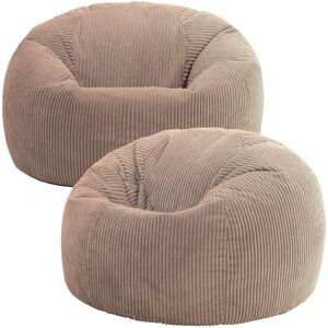 Bean Bag Bazaar Corduroy Refillable Bean Bag Sofa (Set of 2) Brown Medium Bean Bag Bazaar Corduroy Refillable Bean Bag Sofa (Set of 2) Brown Medium