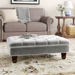 Three Posts Forestburgh 90Cm Wide Velvet Tufted Rectangle Footstool Ottoman with Gourd-shaped Legs Grey 30cm H X 90cm W X 60cm D Three Posts Forestburgh 90Cm Wide Velvet Tufted Rectangle Footstool Ottoman with Gourd-shaped Legs Grey 30cm H X 90cm W X 60cm D