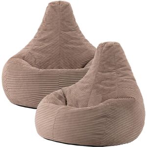 Bean Bag Bazaar Icon Corduroy Bean Bag Lounger (Set of 2) Brown Medium Bean Bag Bazaar Icon Corduroy Bean Bag Lounger (Set of 2) Brown Medium