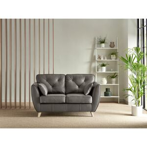 Corrigan Studio Marylin 2 Seater Leather Tufted Sofa Navy/Light Wood 84cm H X 146cm W X 80cm D Corrigan Studio Marylin 2 Seater Leather Tufted Sofa Navy/Light Wood 84cm H X 146cm W X 80cm D