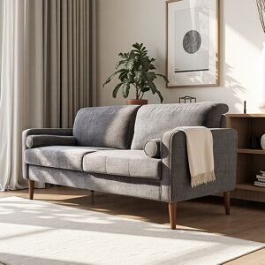 George Oliver Upholstered Two-seater Sofa Armchair Grey 75cm H X 155cm W X 69cm D George Oliver Upholstered Two-seater Sofa Armchair Grey 75cm H X 155cm W X 69cm D