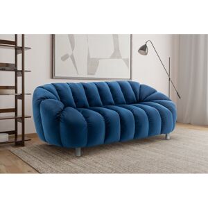 Canora Grey Mitesh Upholstered Sofa Blue Velvet 70cm H x 208cm W x 90cm D/3 Canora Grey Mitesh Upholstered Sofa Blue Velvet 70cm H x 208cm W x 90cm D/3