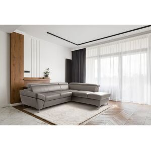 Ivy Bronx CAPRI Genuine Leather Corner Sofa with Pull-Out Bed and Storage and Adjustable Headrests Grey 93cm H X 256cm W X 210cm D Ivy Bronx CAPRI Genuine Leather Corner Sofa with Pull-Out Bed and Storage and Adjustable Headrests Grey 93cm H X 256cm W X 210cm D