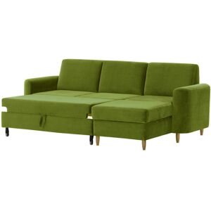 George Oliver Chaim Reversible Sleeper Corner Sofa Bed Olive Green 87cm H X 234cm W X 149cm D George Oliver Chaim Reversible Sleeper Corner Sofa Bed Olive Green 87cm H X 234cm W X 149cm D