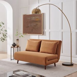 Furniture Box Brody 2 Seater Sofa Bed - Luxury Simple Modern Folding Design Orange Velvet 83cm H X 140cm W X 91cm D Furniture Box Brody 2 Seater Sofa Bed - Luxury Simple Modern Folding Design Orange Velvet 83cm H X 140cm W X 91cm D