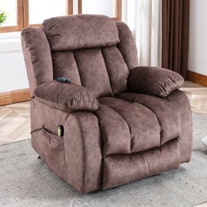 Lark Manor Turenne Velvet Electric Lift Assist Recliner with Massage and Heating Brown 100cm H X 96cm W X 95cm D Lark Manor Turenne Velvet Electric Lift Assist Recliner with Massage and Heating Brown 100cm H X 96cm W X 95cm D
