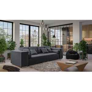 Ivy Bronx Big Sofa Beaucet with Sleeping Function, Boxspring, Lounge Sofa with Many Loose Cushions Graphite 80cm H X 290cm W X 110cm D Ivy Bronx Big Sofa Beaucet with Sleeping Function, Boxspring, Lounge Sofa with Many Loose Cushions Graphite 80cm H X 290cm W X 110cm D