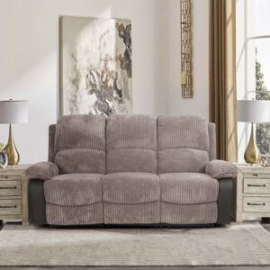 Brayden Studio 3 Seater Asbridge Fabric Reclining Sofa Grey Corduroy 106cm H X 188cm W X 95cm D Brayden Studio 3 Seater Asbridge Fabric Reclining Sofa Grey Corduroy 106cm H X 188cm W X 95cm D