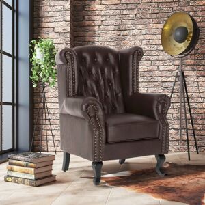 Rosalind Wheeler Panavista Wingback Chair Brown 103.5cm H X 82cm W X 78cm D Rosalind Wheeler Panavista Wingback Chair Brown 103.5cm H X 82cm W X 78cm D