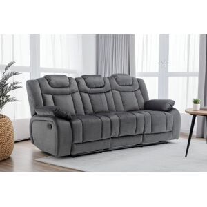 Latitude Run Chenille Fabric Manual Recliner Sofa With a Console Grey 103cm H x 218cm W x 100cm D/3 Latitude Run Chenille Fabric Manual Recliner Sofa With a Console Grey 103cm H x 218cm W x 100cm D/3