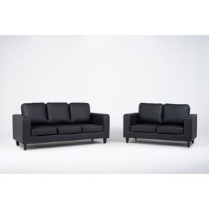 Wade Logan Absarokee 3+2 Sofa Set Faux Leather Black 2 Wade Logan Absarokee 3+2 Sofa Set Faux Leather Black 2
