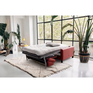 Ebern Designs Najmul Genuine Leather Foldable Sofabed with Mattress Red 87cm H X 190cm W X 100cm D Ebern Designs Najmul Genuine Leather Foldable Sofabed with Mattress Red 87cm H X 190cm W X 100cm D
