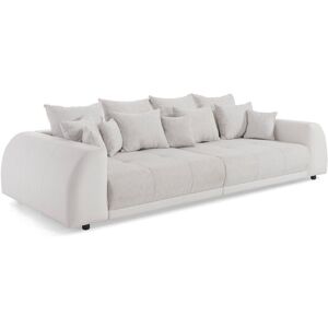 Hashtag Home Big Sofa Beeliar 5 Seater Boxspring Lounge Sofa with Many Loose Cushions White;Cream 100cm H X 310cm W X 140cm D Hashtag Home Big Sofa Beeliar 5 Seater Boxspring Lounge Sofa with Many Loose Cushions White;Cream 100cm H X 310cm W X 140cm D