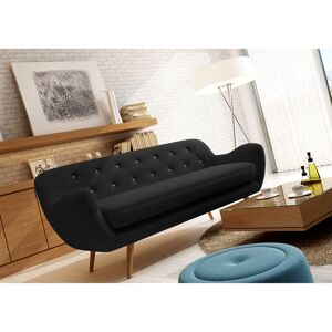 Hykkon Jefferson 3 Seater Sofa Black/Grey 84cm H X 192cm W X 86cm D Hykkon Jefferson 3 Seater Sofa Black/Grey 84cm H X 192cm W X 86cm D