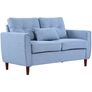 George Oliver Whittaker 2 Seater Linen Sofa Blue 83cm H X 140cm W X 78cm D George Oliver Whittaker 2 Seater Linen Sofa Blue 83cm H X 140cm W X 78cm D