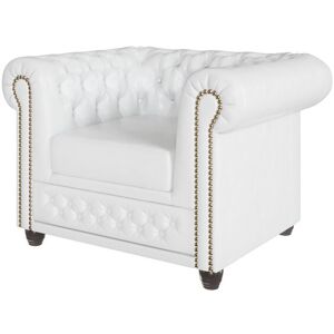 Marlow Home Co. Chesterfield Erra Armchair Made of Vegan Leather with Solid Wood Legs White 72cm H X 94cm W X 86cm D Marlow Home Co. Chesterfield Erra Armchair Made of Vegan Leather with Solid Wood Legs White 72cm H X 94cm W X 86cm D