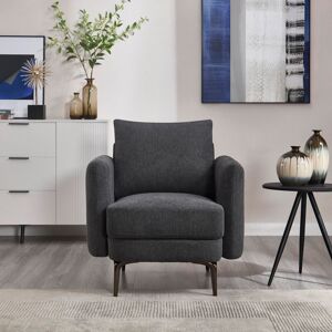 Metro Sofia 1 Seater Fabric Accent Chairs Charcoal 86cm H X 80cm W X 77cm D Metro Sofia 1 Seater Fabric Accent Chairs Charcoal 86cm H X 80cm W X 77cm D