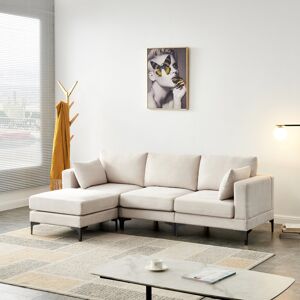Wade Logan Mardig Reversible Modular Corner Sofa Beige 81cm H X 236cm W X 151.9cm D Wade Logan Mardig Reversible Modular Corner Sofa Beige 81cm H X 236cm W X 151.9cm D