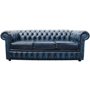 Rosalind Wheeler Ahmira 3 Seat Chesterfield Sofa Italian Leather Antique Blue 75cm H X 200cm W X 90cm D Rosalind Wheeler Ahmira 3 Seat Chesterfield Sofa Italian Leather Antique Blue 75cm H X 200cm W X 90cm D