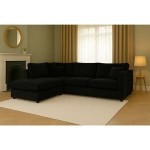 17 Stories Left Hand 4 Seater Jumbo Cord Corner Sofa High Back Cushion including Foot Stool Black 90cm H X 212cm W X 167cm D 17 Stories Left Hand 4 Seater Jumbo Cord Corner Sofa High Back Cushion including Foot Stool Black 90cm H X 212cm W X 167cm D