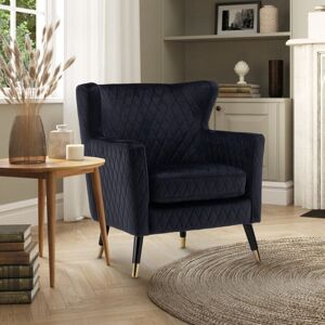 Fairmont Park Ghita Quilted Accent Velvet Wingback Chair Black 84cm H X 78cm W X 73cm D Fairmont Park Ghita Quilted Accent Velvet Wingback Chair Black 84cm H X 78cm W X 73cm D
