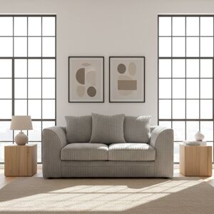 Latitude Run 2 Seater Jumbo Cord Sofa – Modern Low Back Fabric Couch With Fixed Cushions For Living Room & Lounge Silver 90cm H X 165cm W X 85cm D Latitude Run 2 Seater Jumbo Cord Sofa – Modern Low Back Fabric Couch With Fixed Cushions For Living Room & Lounge Silver 90cm H X 165cm W X 85cm D