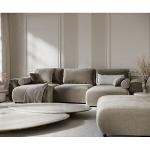 Ebern Designs Six-seater panoramic sofa Brown Velvet 79cm H X 325cm W X 144cm D Ebern Designs Six-seater panoramic sofa Brown Velvet 79cm H X 325cm W X 144cm D