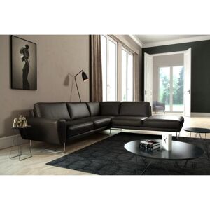 17 Stories Edeltrud Leather Corner Sofa Noir 83cm H X 273cm W X 250cm D 17 Stories Edeltrud Leather Corner Sofa Noir 83cm H X 273cm W X 250cm D