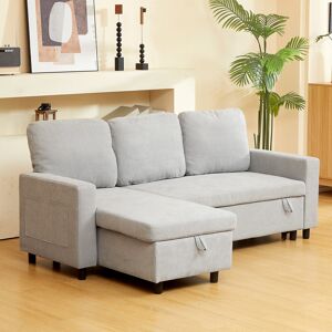 17 Stories Scotte 3 Seater Sofa Bed Light Grey 85cm H X 200cm W X 126.5cm D 17 Stories Scotte 3 Seater Sofa Bed Light Grey 85cm H X 200cm W X 126.5cm D