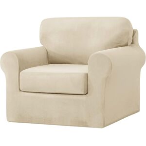 Canora Grey Sofa Cover With Separate Seat Cushions And Backrests Stretch Velvet Sofa Slipcover Couch Covers Furniture Protector Split Combined (1 Seat Set 3 PCS) Beige 80cm H X 120cm W X 85cm D Canora Grey Sofa Cover With Separate Seat Cushions And Backrests Stretch Velvet Sofa Slipcover Couch Covers Furniture Protector Split Combined (1 Seat Set 3 PCS) Beige 80cm H X 120cm W X 85cm D